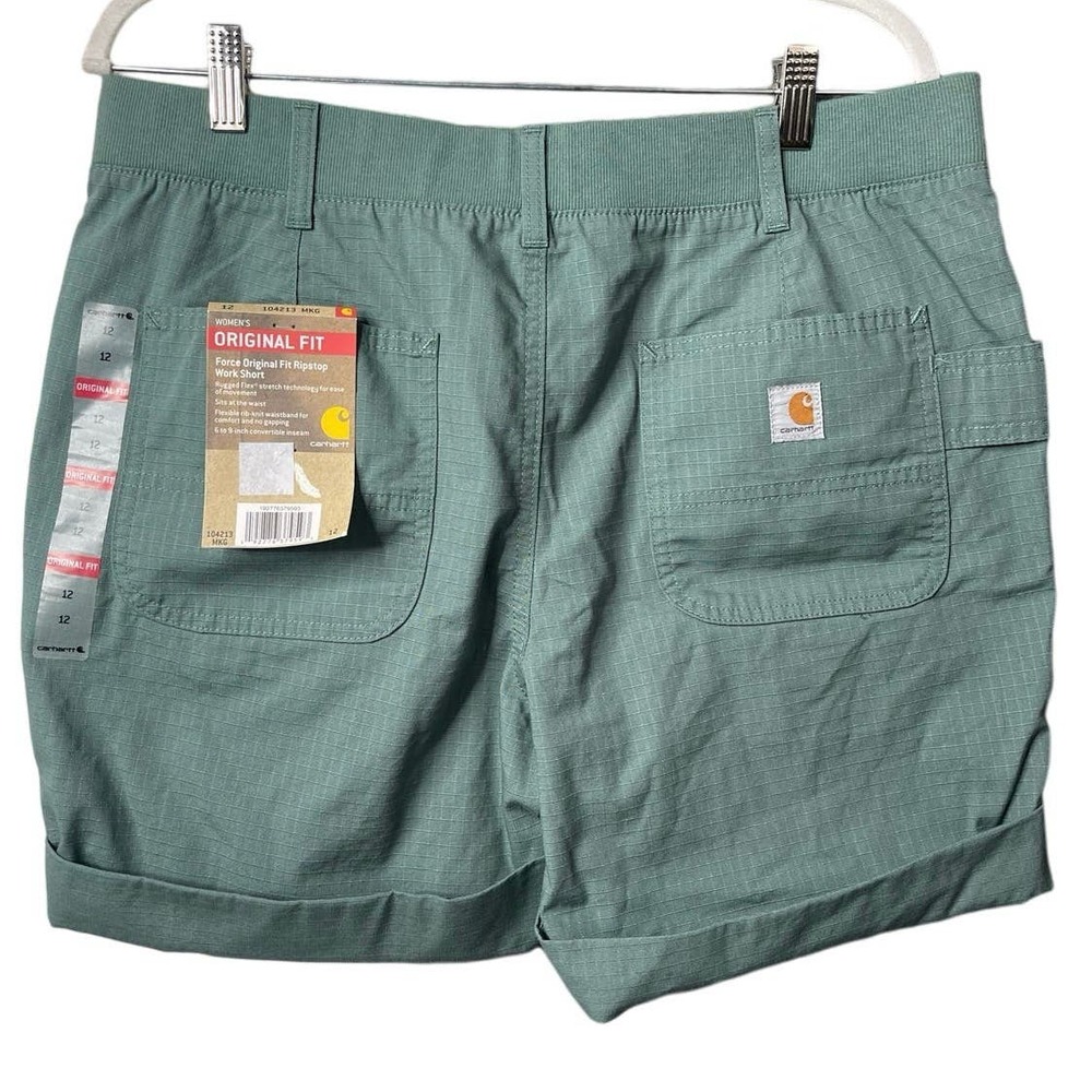 Carhartt Women's Green Work Shorts - Picture 2 of 7